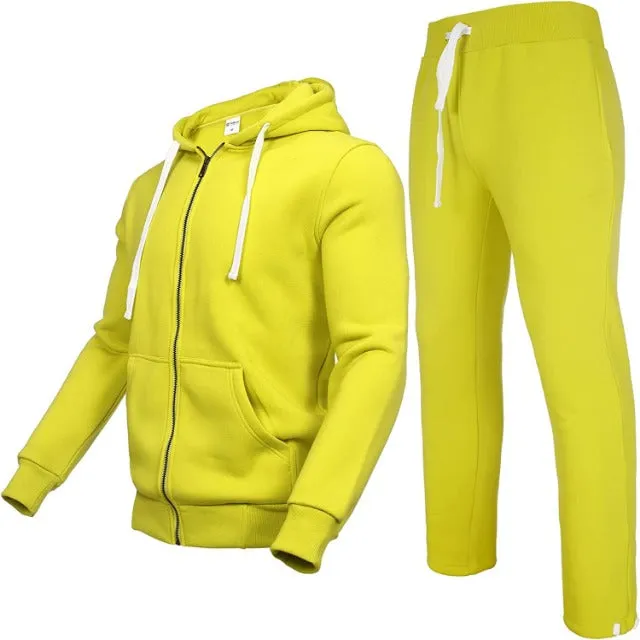 Men's Casual Tracksuits Long Sleeve Full Zip Hooded Athletic Sports Jogging Suits Sweatsuits for Men
