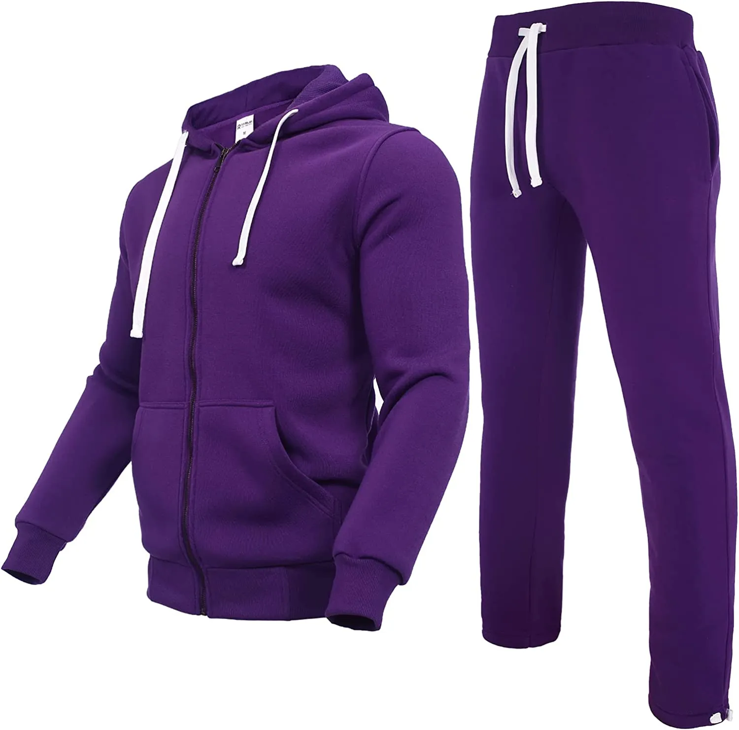 Men's Casual Tracksuits Long Sleeve Full Zip Hooded Athletic Sports Jogging Suits Sweatsuits for Men