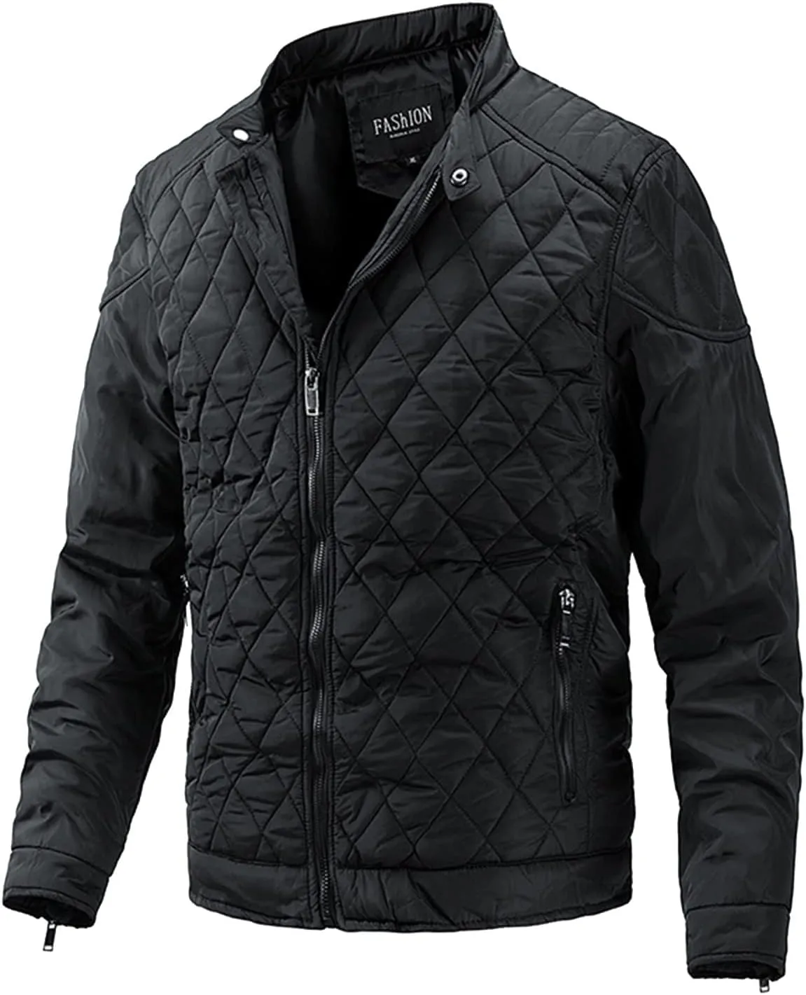 Mens Coat New Cotton Clip Trend Reversible Men's Solid Color Coat Zipper Stand Collar Jacket Fleece