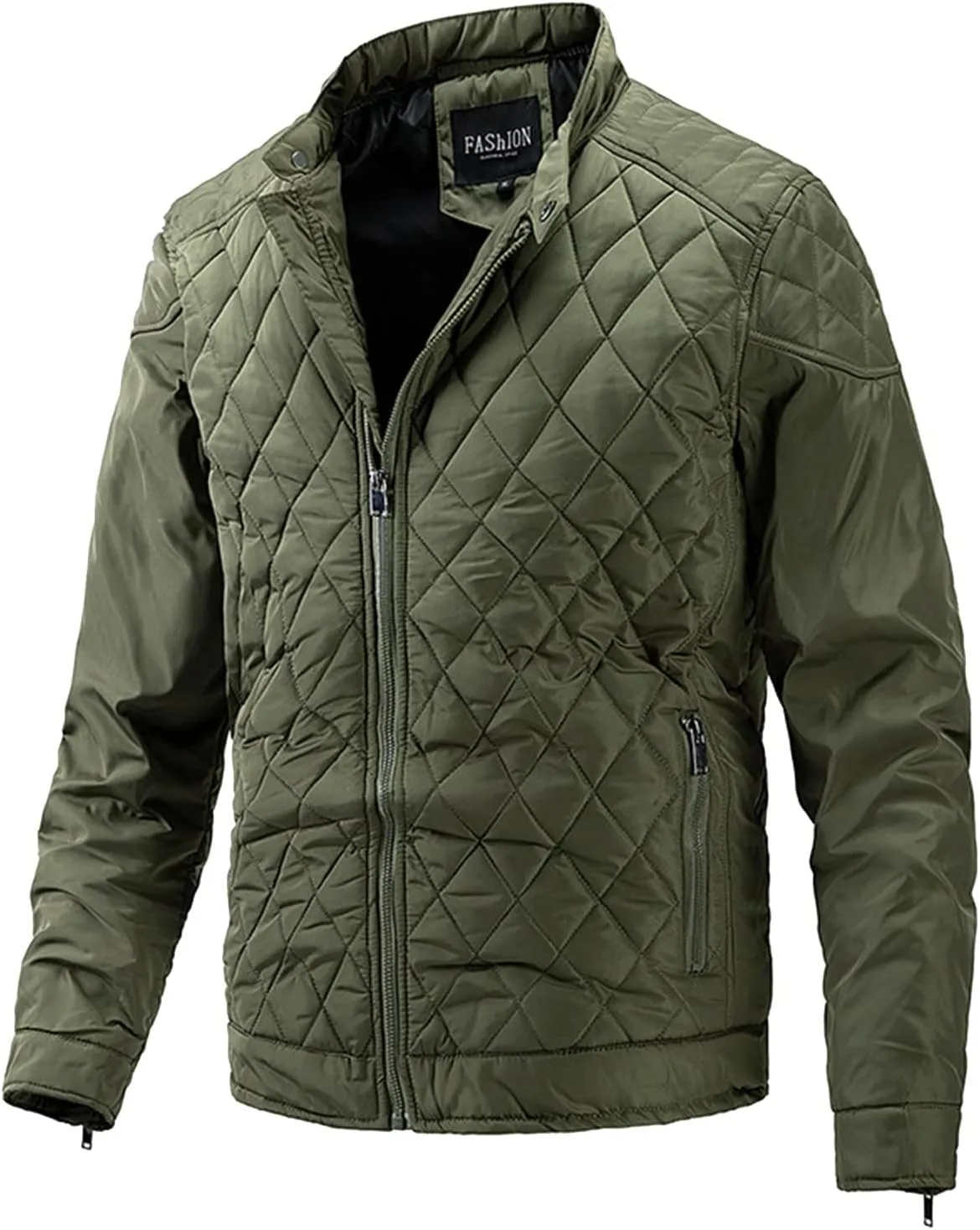 Mens Coat New Cotton Clip Trend Reversible Men's Solid Color Coat Zipper Stand Collar Jacket Fleece