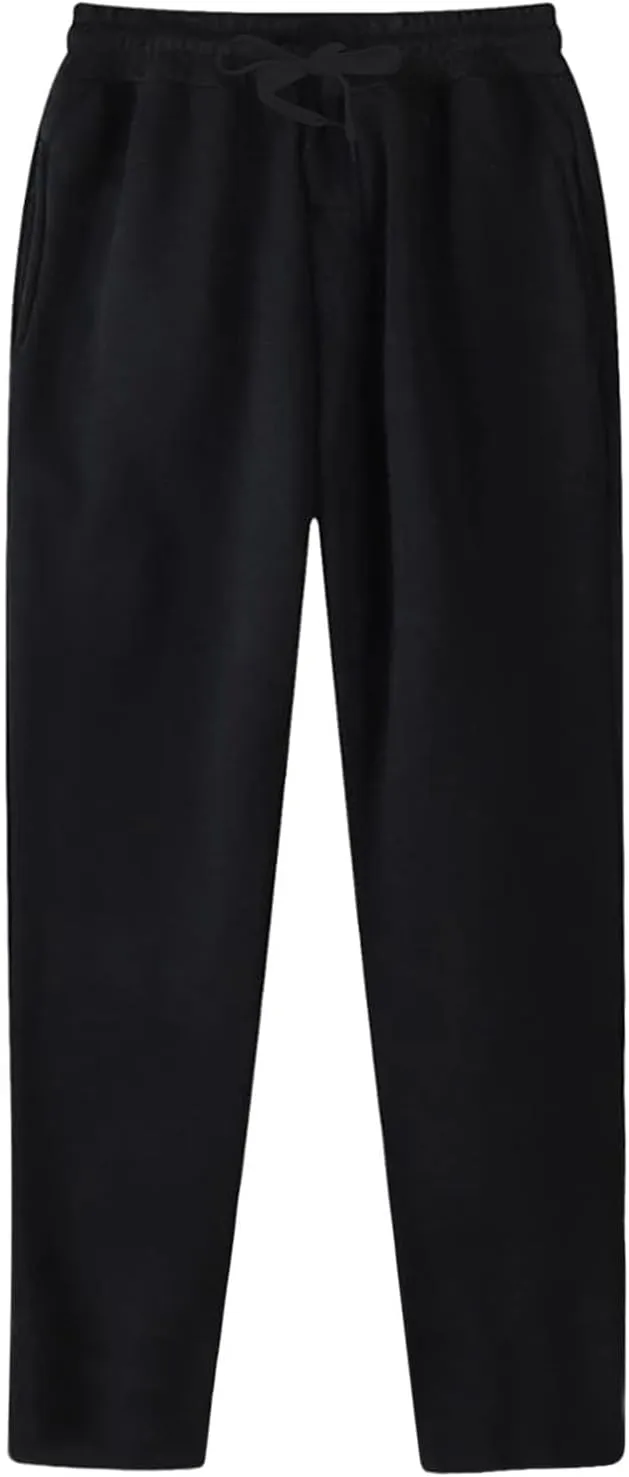 Mens Cotton Casual Sweatpants Yoga Athletic Lounge Trousers Elastic Jogger Design Straight Legs with Pockets for Running Wear