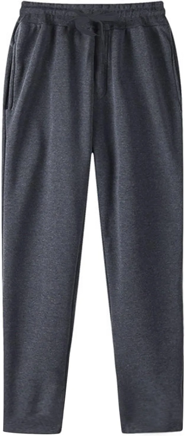 Mens Cotton Casual Sweatpants Yoga Athletic Lounge Trousers Elastic Jogger Design Straight Legs with Pockets for Running Wear
