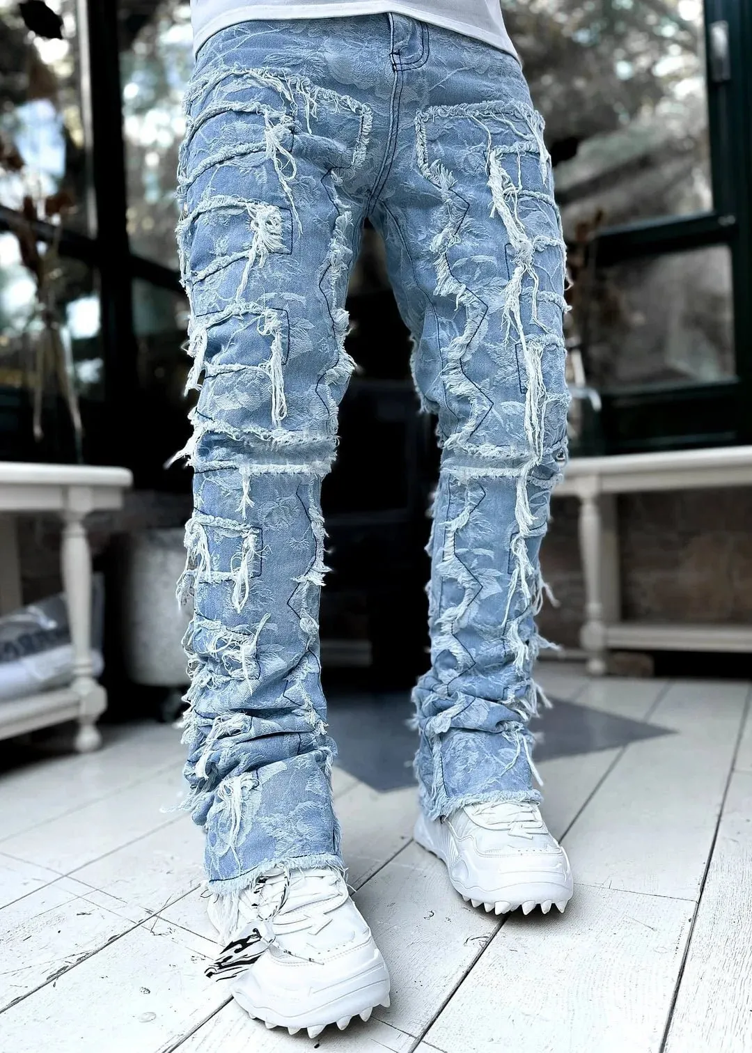 Men's Creative Tassel Straight Leg Jeans - Unique Style and Comfort in Every Step