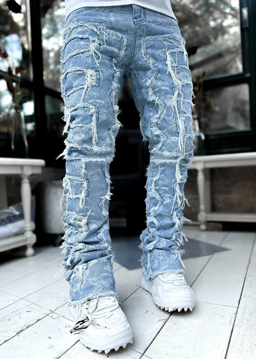 Men's Creative Tassel Straight Leg Jeans - Unique Style and Comfort in Every Step