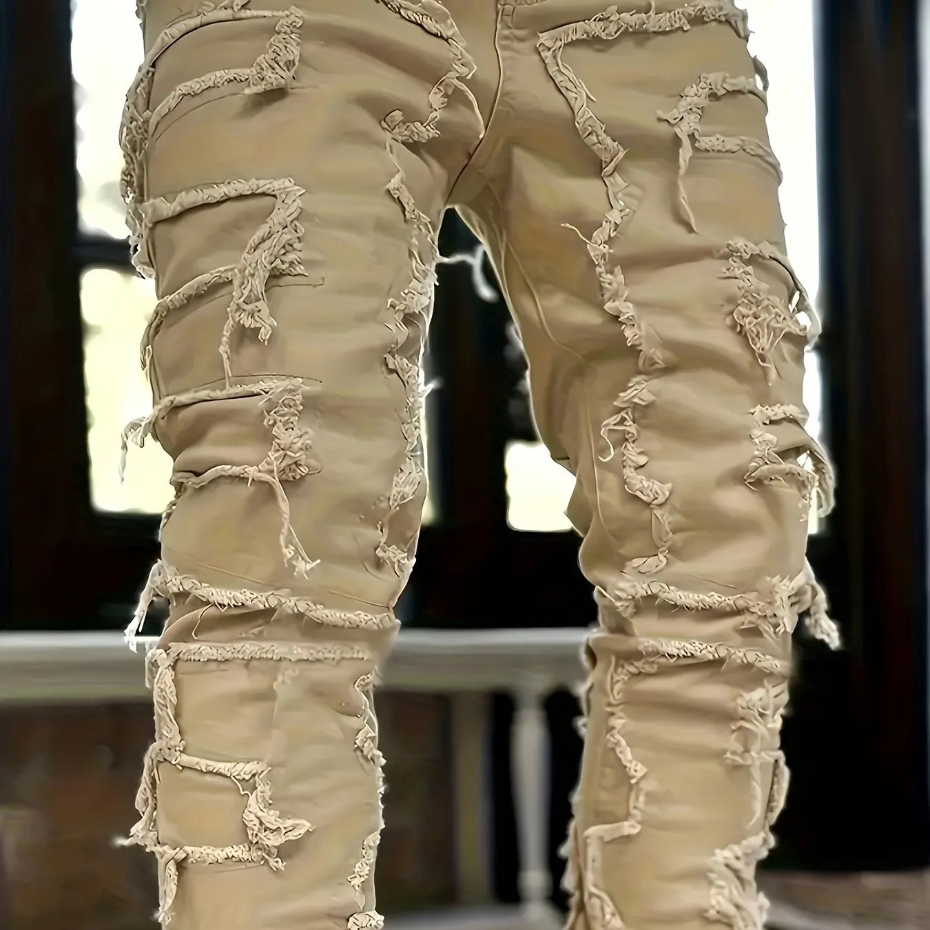 Men's Creative Tassel Straight Leg Jeans - Unique Style and Comfort in Every Step