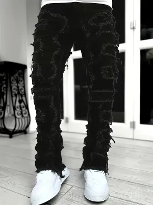 Men's Creative Tassel Straight Leg Jeans - Unique Style and Comfort in Every Step