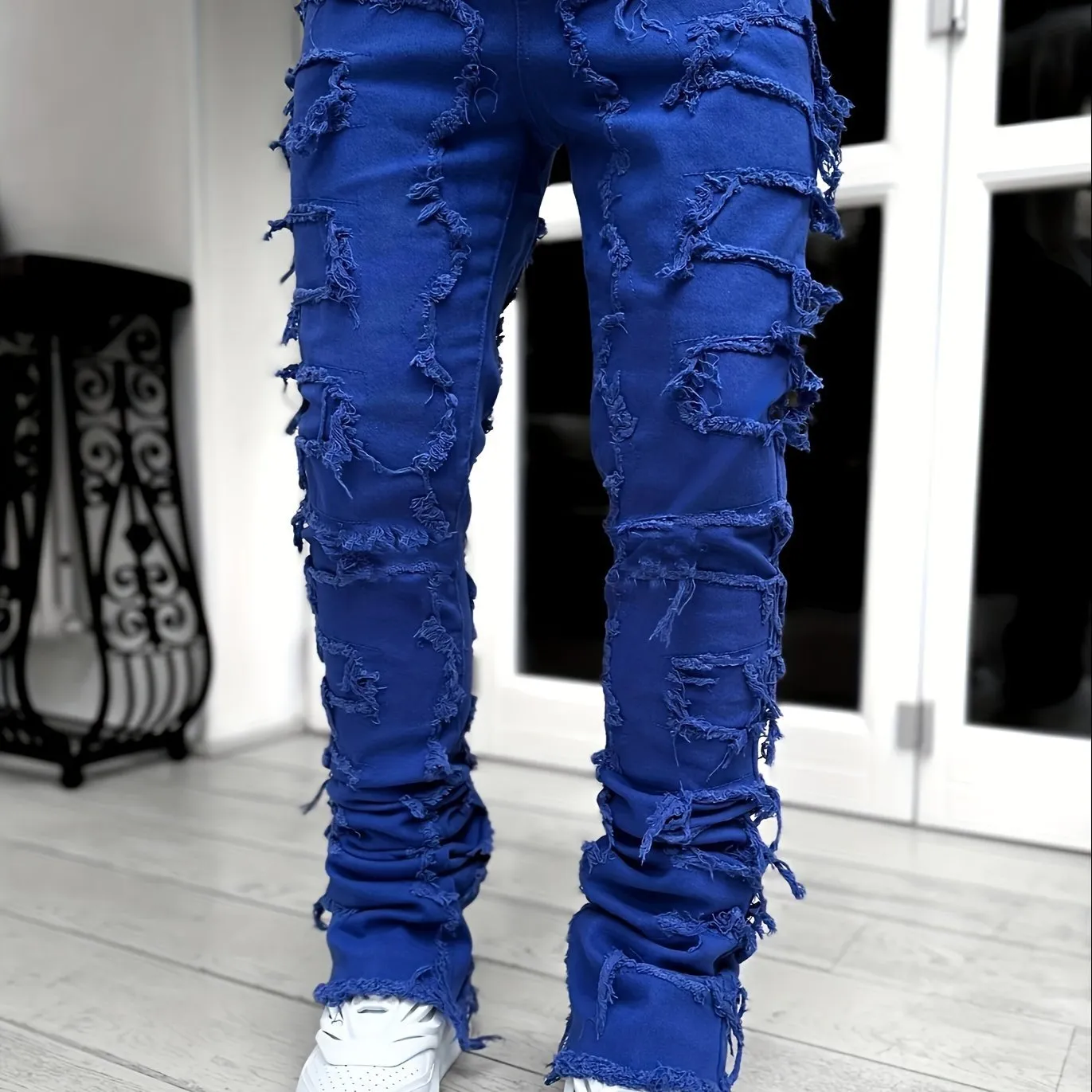 Men's Creative Tassel Straight Leg Jeans - Unique Style and Comfort in Every Step