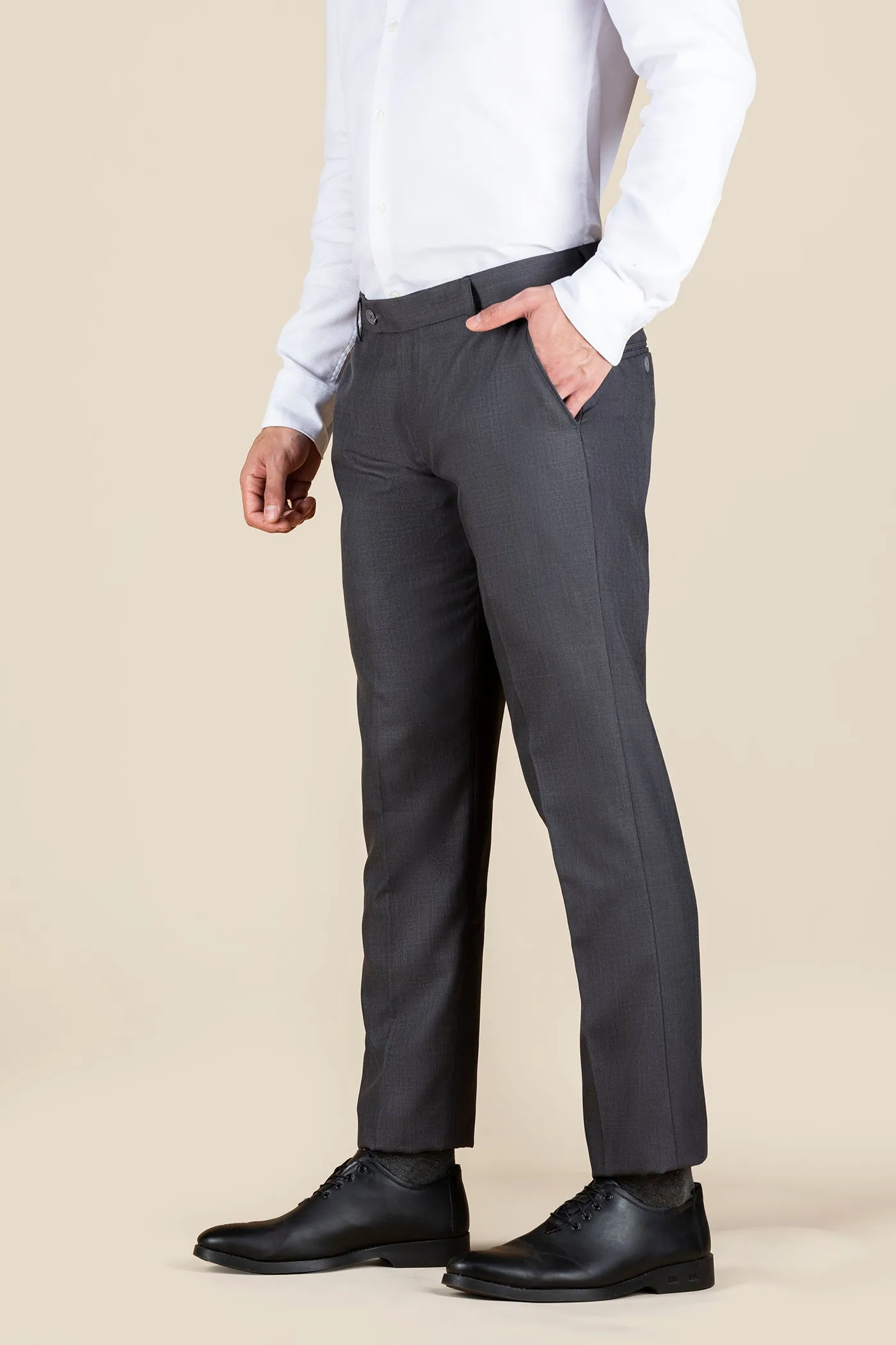 Men's Dark Grey Formal Trouser