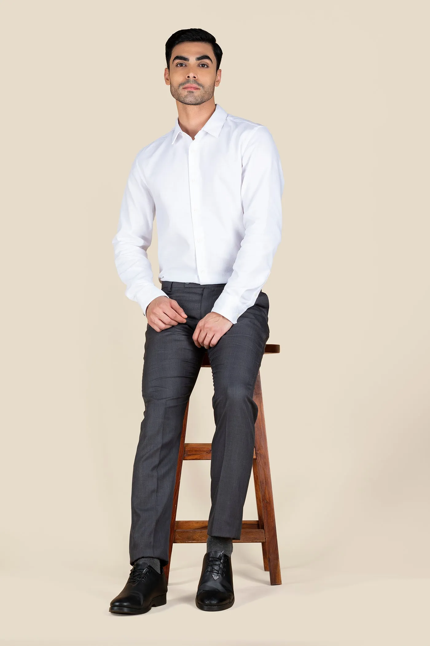 Men's Dark Grey Formal Trouser