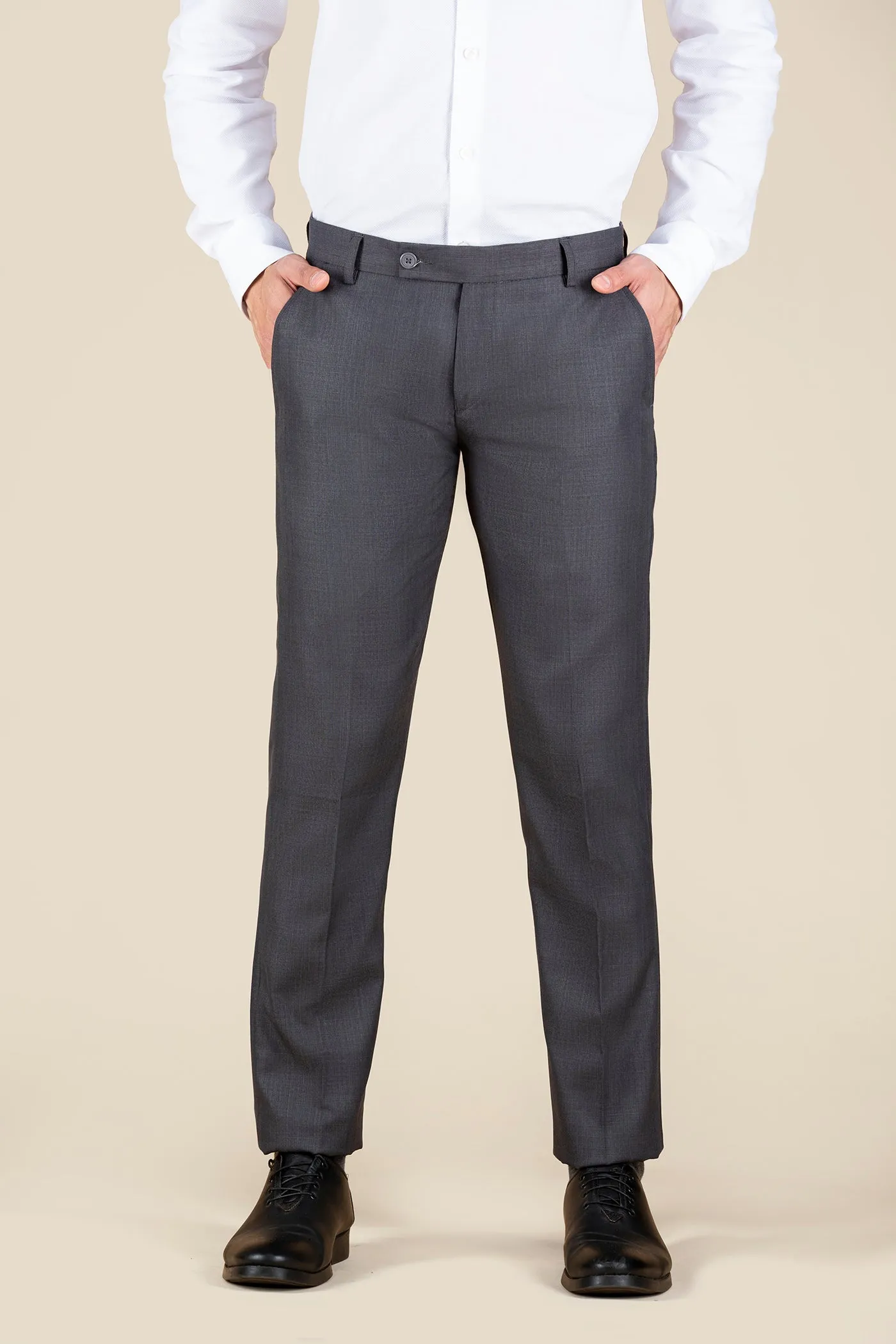Men's Dark Grey Formal Trouser