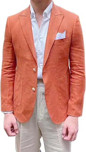 Mens Double Breasted Blazer Casual Jacket Lightweight Slim Fit Sports Coat Formal Business Wedding Dinner Suit Jacket