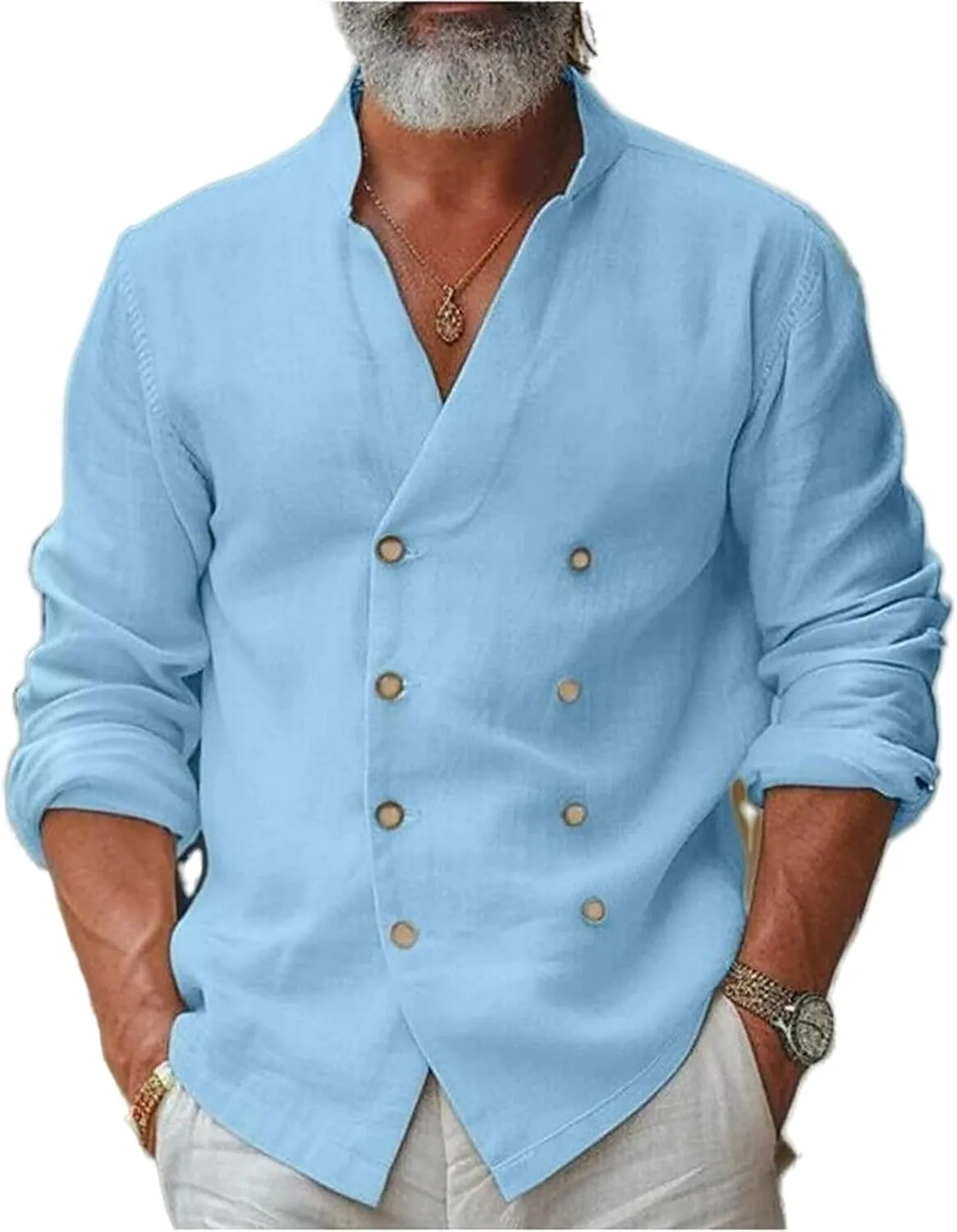 Mens Double-Breasted Shirts Short Sleeve Button Down Shirts Beach Shirt Vacation Beach Summer Top