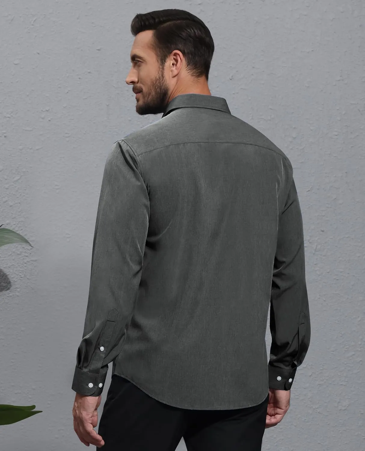 Mens Dress Shirts Long Sleeve Dress Shirts for Men Wrinkle Free Button Down Shirts Big Linen Shirts for Men