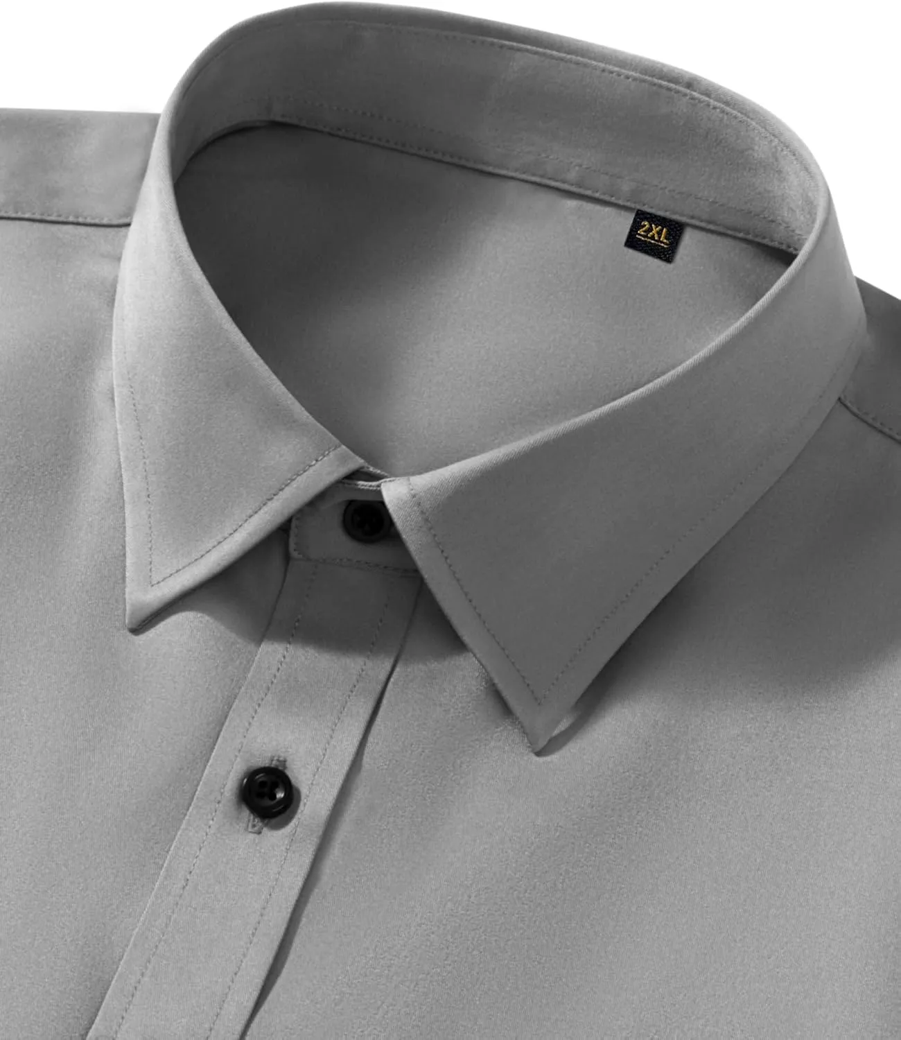 Men's Dress Shirts Long Sleeve Stretch Wrinkle Free Slim Fit Wedding Formal Button Down Shirt