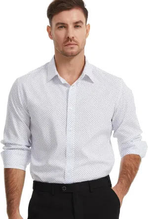 Men's Dress Shirts Solid Wrinkle-Free Long Sleeve Button Down Shirt Regular Fit Formal Shirts