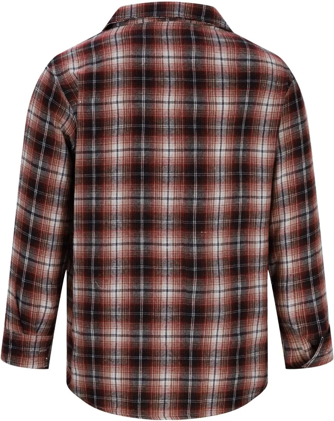 Mens Dress Shirts Vintage Checked Long Sleeve Button Down Casual Gingham Shirts Coat Lightweight Fall Cardigan Soft