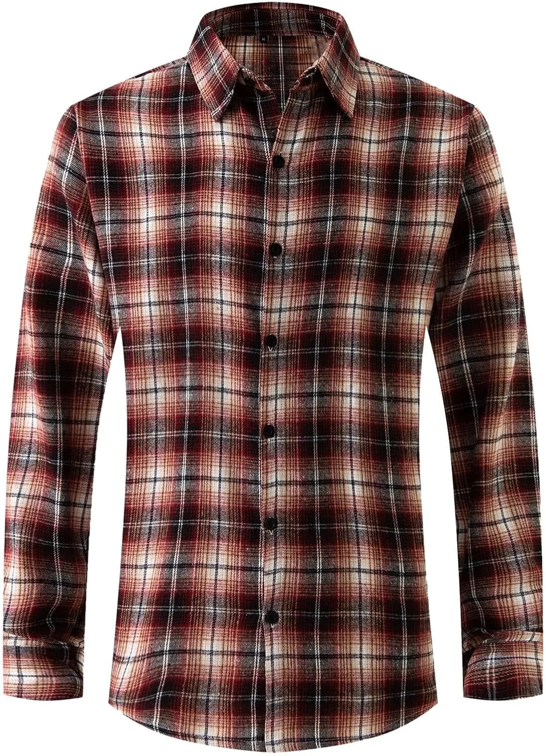 Mens Dress Shirts Vintage Checked Long Sleeve Button Down Casual Gingham Shirts Coat Lightweight Fall Cardigan Soft
