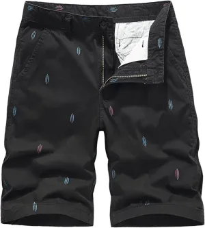 Men's Elastic Waist Cargo Shorts Casual Big and Tall Relaxed Fit Outdoor Work Shorts Cargo Short Outdoor Printed Loose Shorts