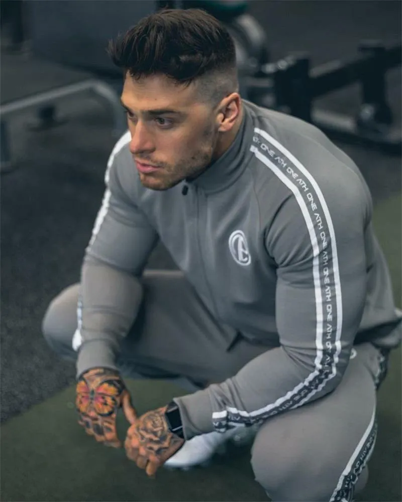 Men's Fashion Embroidered Casual 2 Piece Tracksuit