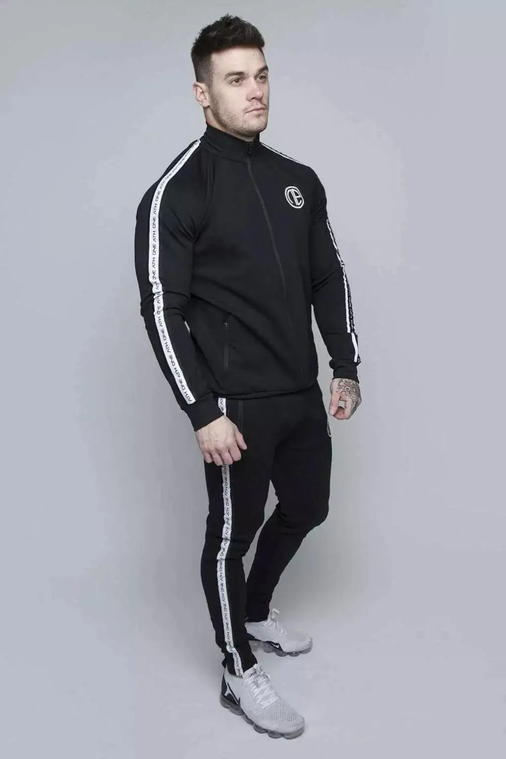 Men's Fashion Embroidered Casual 2 Piece Tracksuit