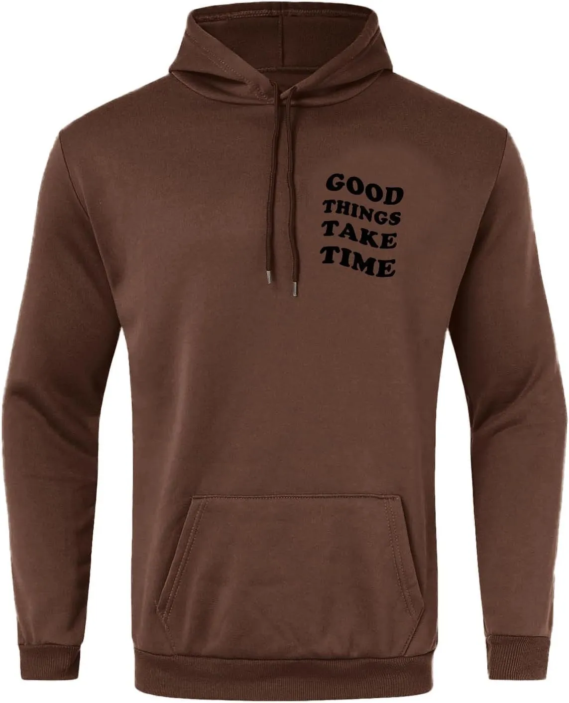 Men'S Fashion Hoodies & Sweatshirts Fall Good Things Take Time Letter Print Long Sleeve Hoodies Pullover Winter Shirts