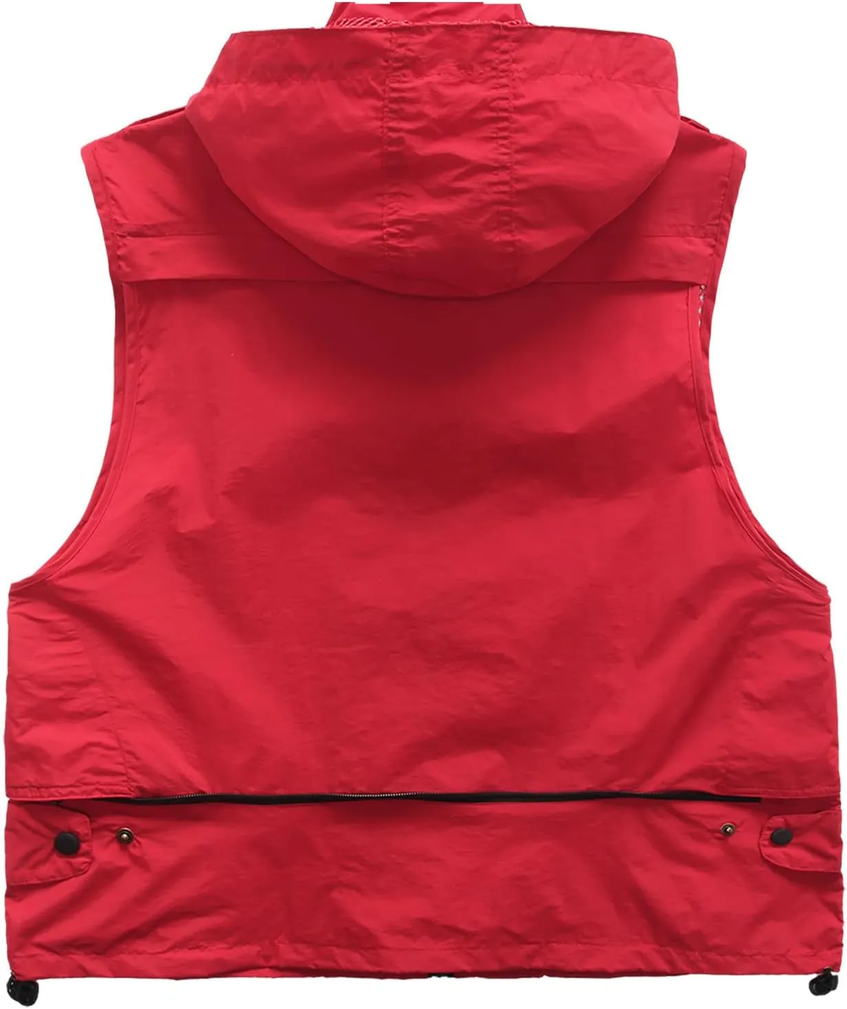 Men's Fishing Vests Outdoor Work Quick-Dry Hunting Zip Reversible Travel Hooded Vest Jackets with Multi Pockets