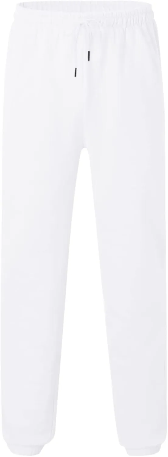 Mens Fleece Sweatpants Baggy Cargo Sweatpants with Pockets Elastic Waist Drawstring Joggers Trousers