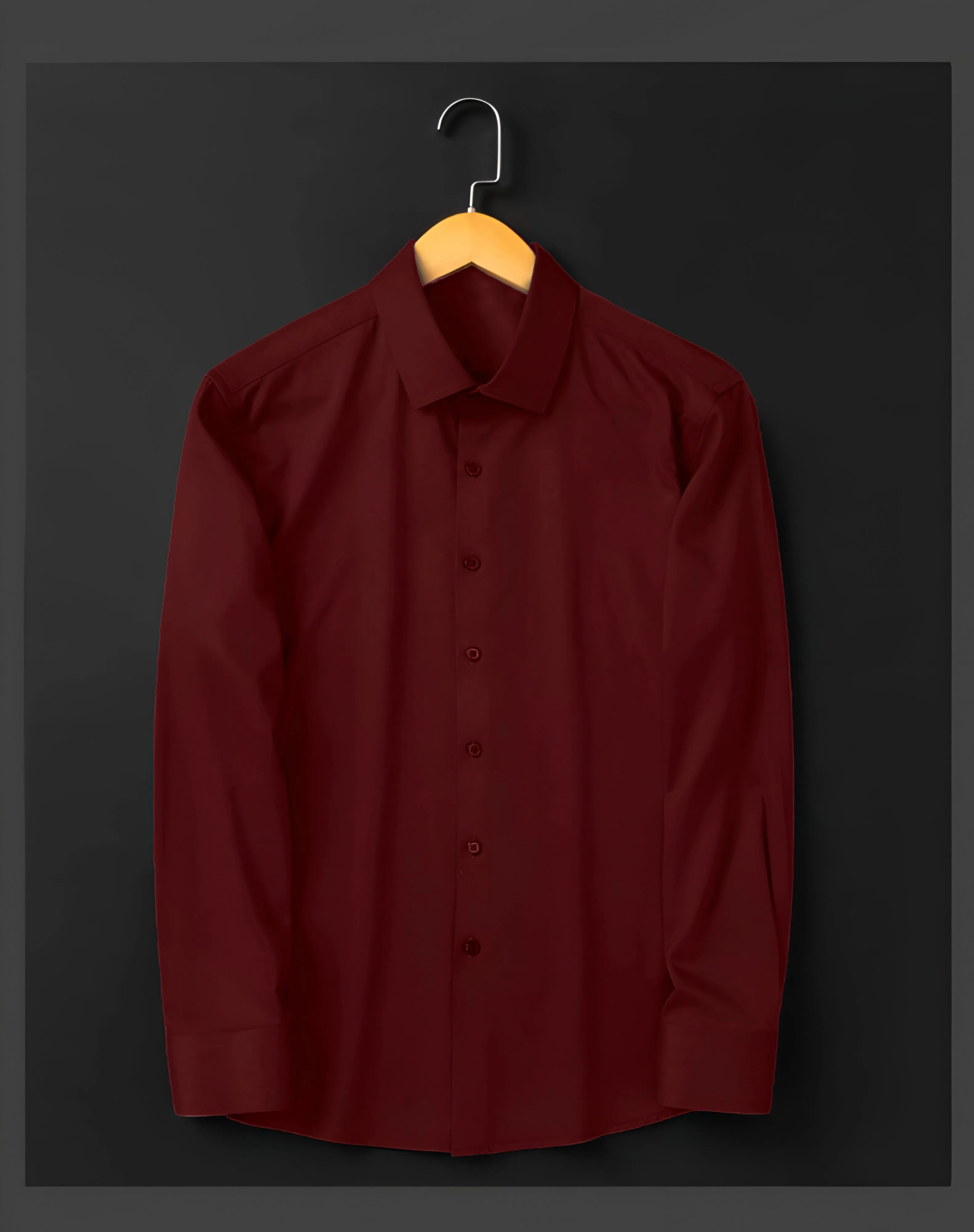 Men's Formal Regular Fit Full Sleeve Shirt - Maroon
