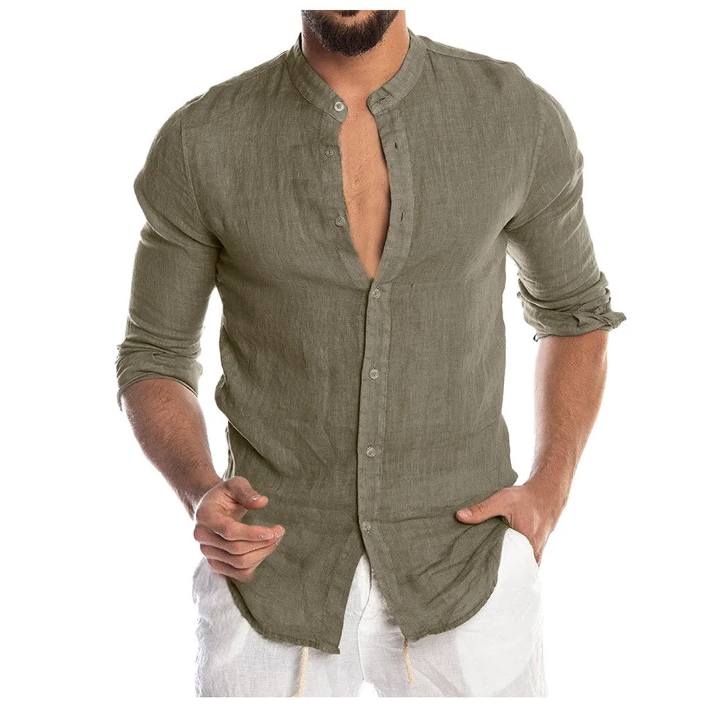 Men's Full Sleeves Solid Plain Shirt - GlamzLife