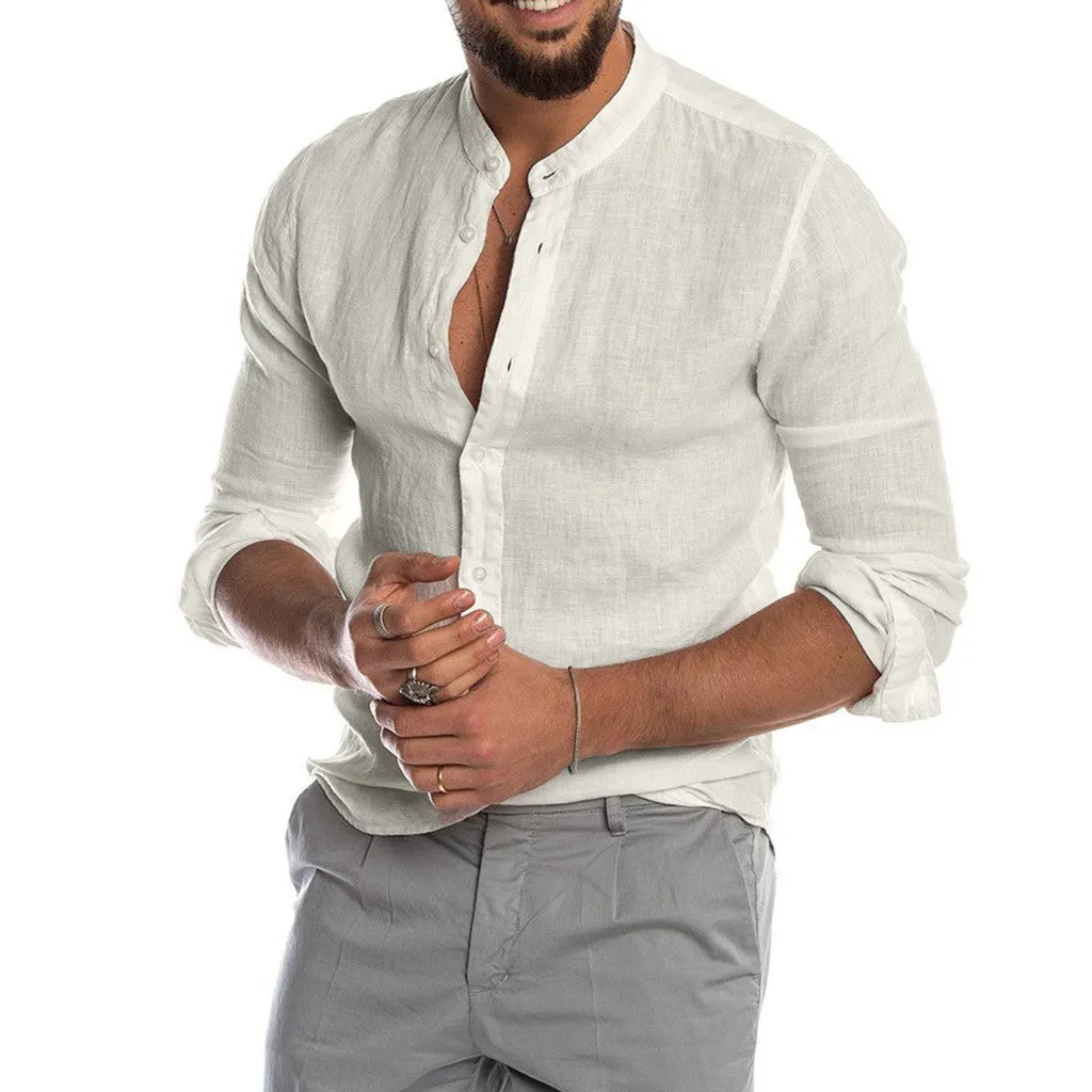 Men's Full Sleeves Solid Plain Shirt - GlamzLife