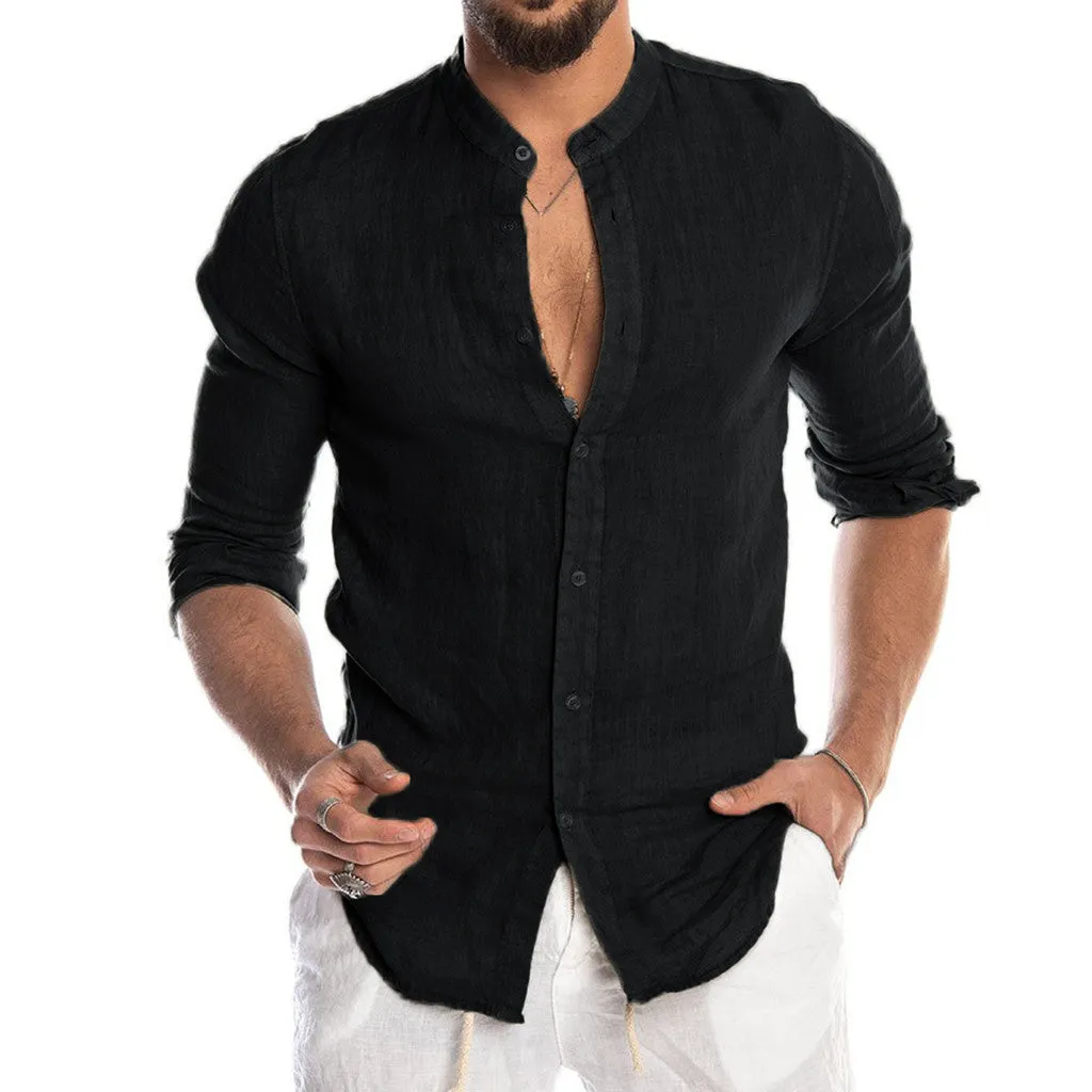 Men's Full Sleeves Solid Plain Shirt - GlamzLife