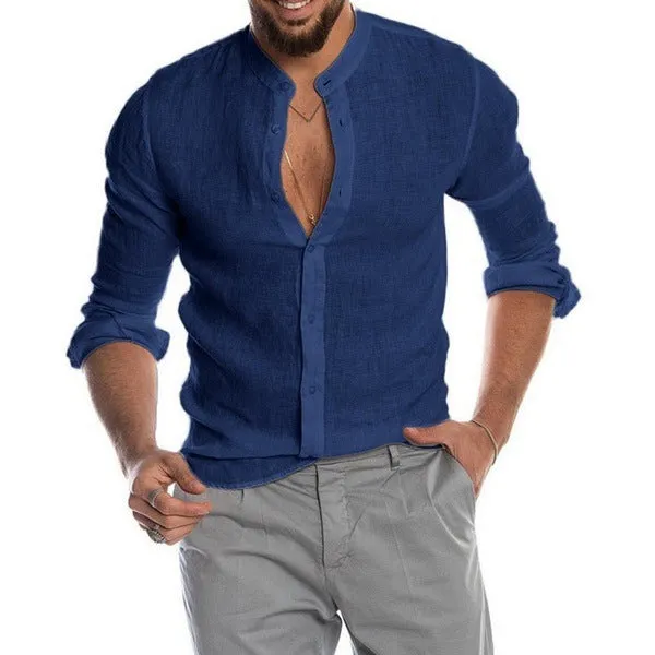 Men's Full Sleeves Solid Plain Shirt - GlamzLife