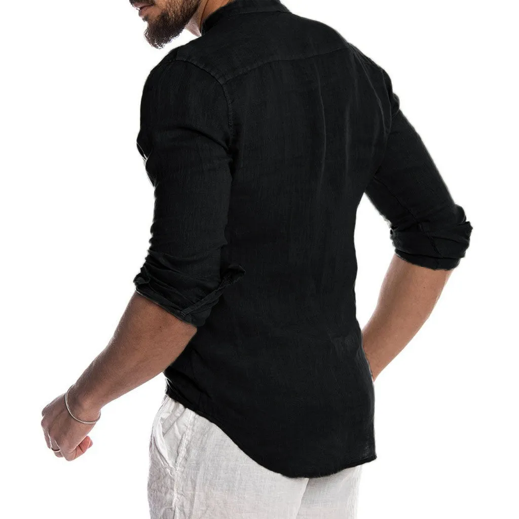 Men's Full Sleeves Solid Plain Shirt - GlamzLife