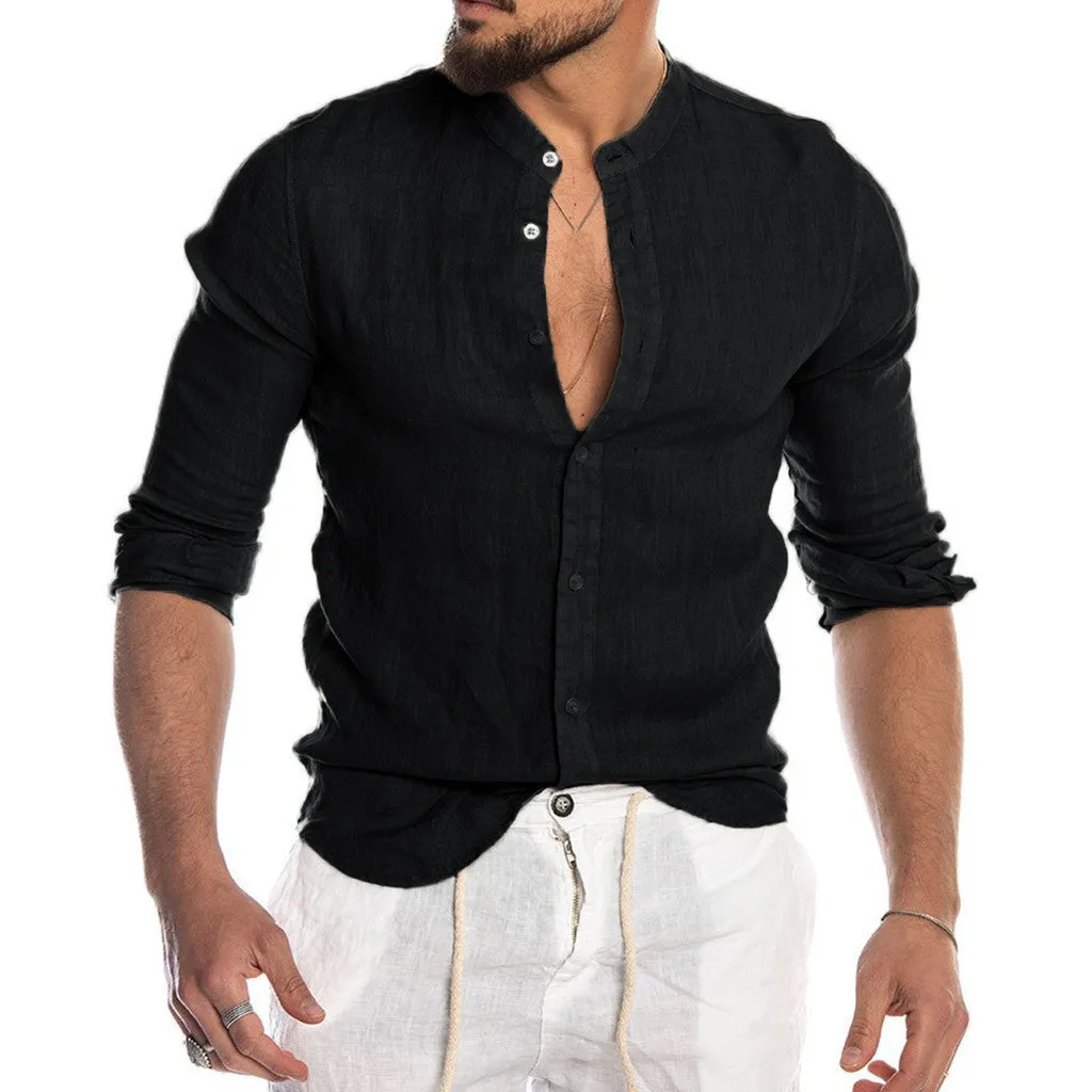Men's Full Sleeves Solid Plain Shirt - GlamzLife