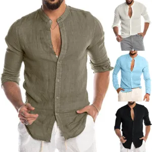 Men's Full Sleeves Solid Plain Shirt - GlamzLife