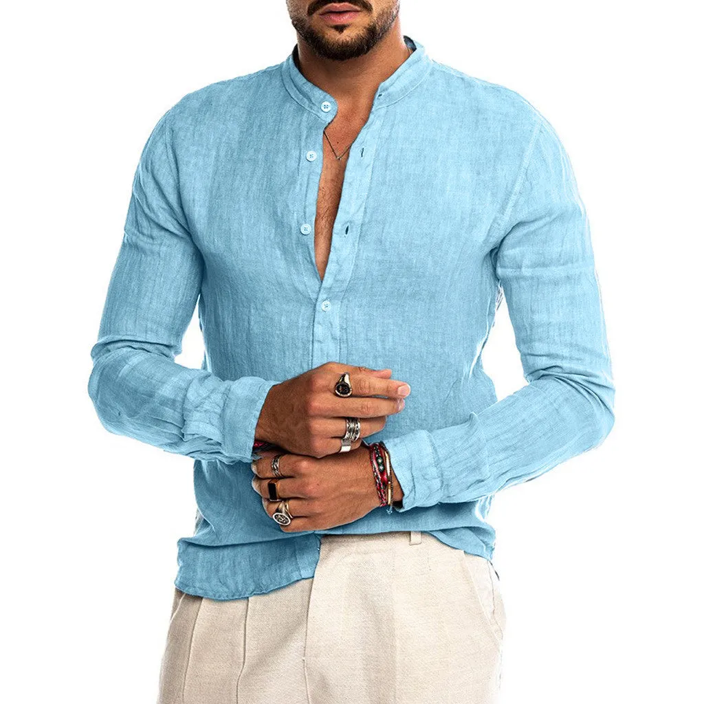 Men's Full Sleeves Solid Plain Shirt - GlamzLife