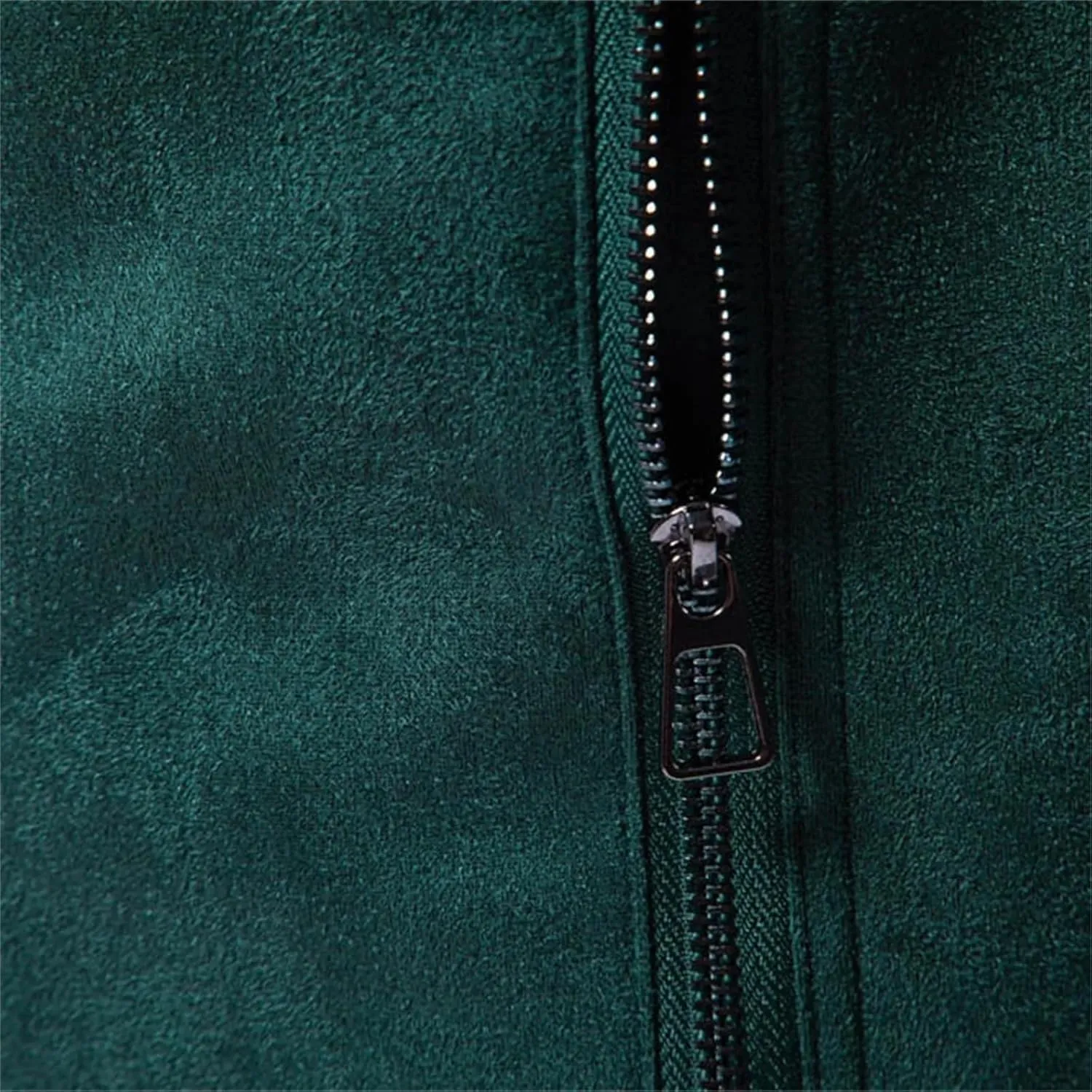 Men's Full Zip Suede Jacket Vintage Lightweight Casual Trucker Coat with Pockets