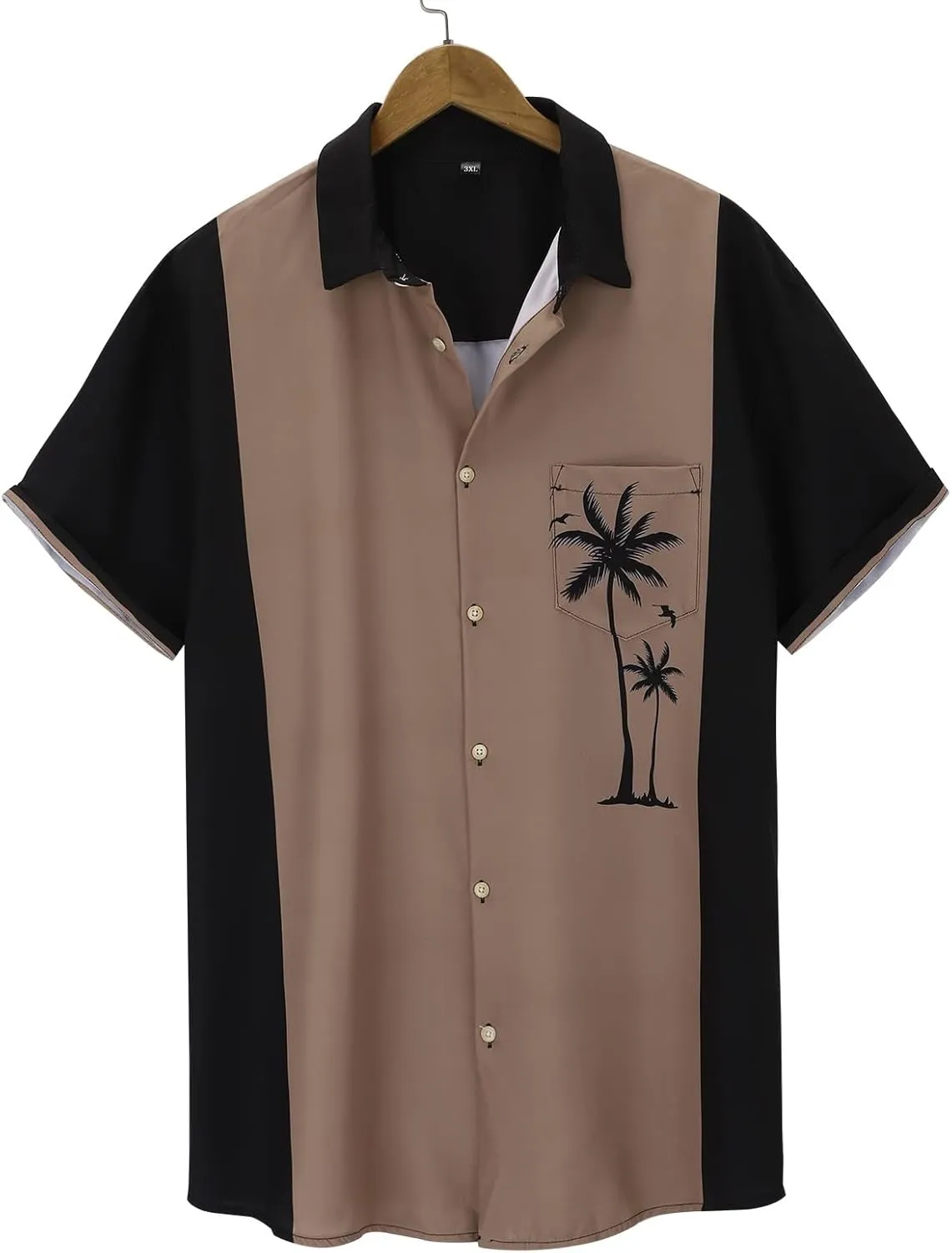 Men's Hawaiian Short Sleeves Shirts Casual Summer Beach Vacation Tropical Shirt Fashion Collared Coconut Printed Tops