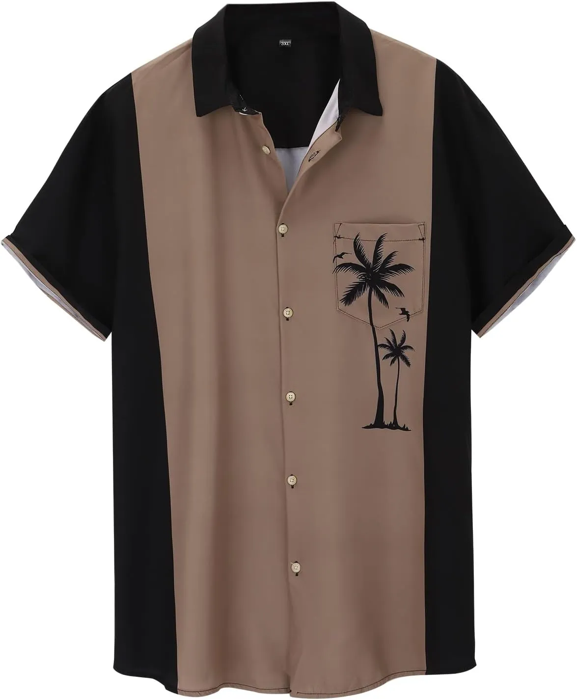 Men's Hawaiian Short Sleeves Shirts Casual Summer Beach Vacation Tropical Shirt Fashion Collared Coconut Printed Tops