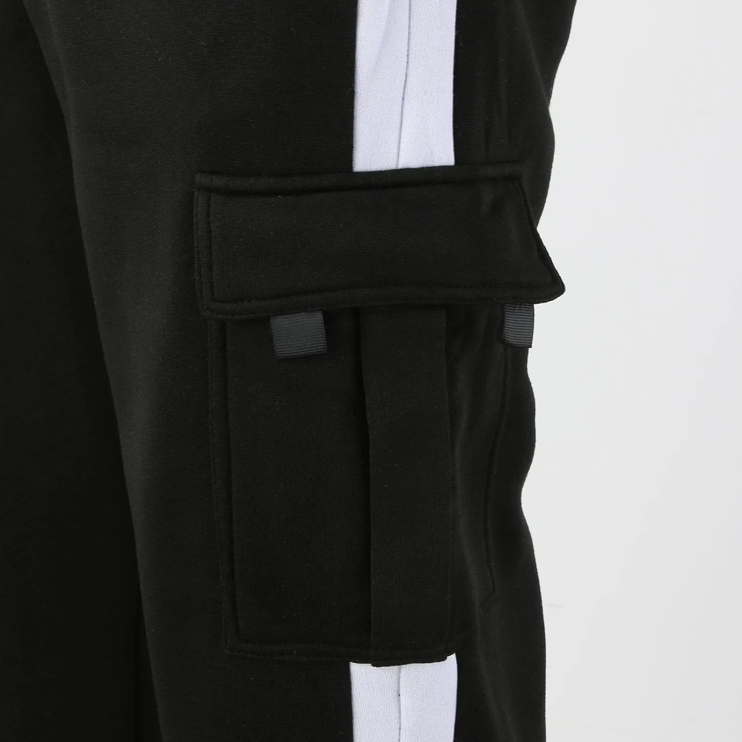 Men's Heavyweight Cargo Cotton Sweatpants Joggers Baggy Elastic Waist Drawstring Trousers with Pockets