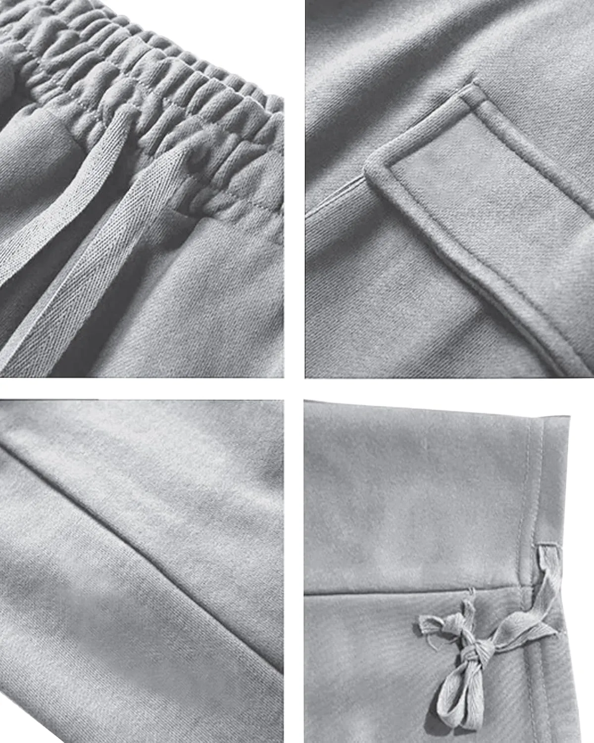 Men's Heavyweight Cargo Sweatpants Stretch Elastic Waist Drawstring Casual Pants Loose fit Straight Leg Trousers