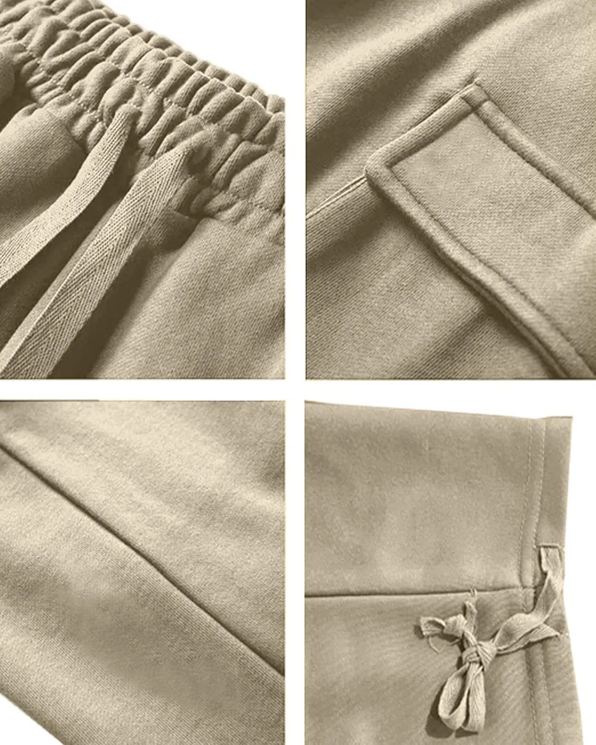 Men's Heavyweight Cargo Sweatpants Stretch Elastic Waist Drawstring Casual Pants Loose fit Straight Leg Trousers