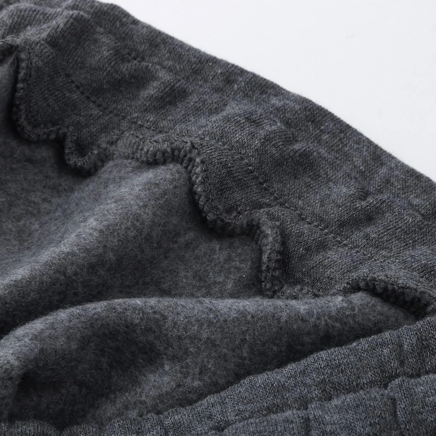 Men's Heavyweight Fleece Cargo Sweatpants Baggy Elastic Waist Drawstring Sweatpants with Pockets Joggers