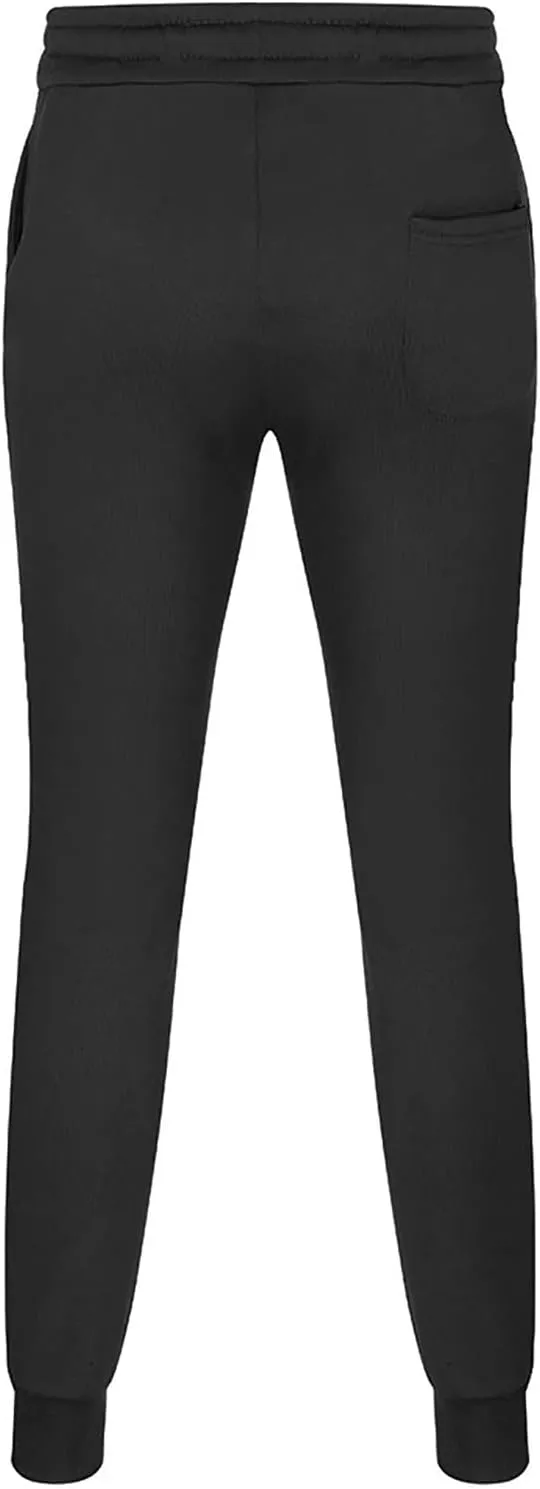 Men's Heavyweight Fleece Cargo Sweatpants Baggy Elastic Waist Drawstring Sweatpants with Pockets Joggers