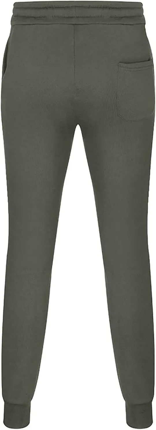 Men's Heavyweight Fleece Cargo Sweatpants Baggy Elastic Waist Drawstring Sweatpants with Pockets Joggers