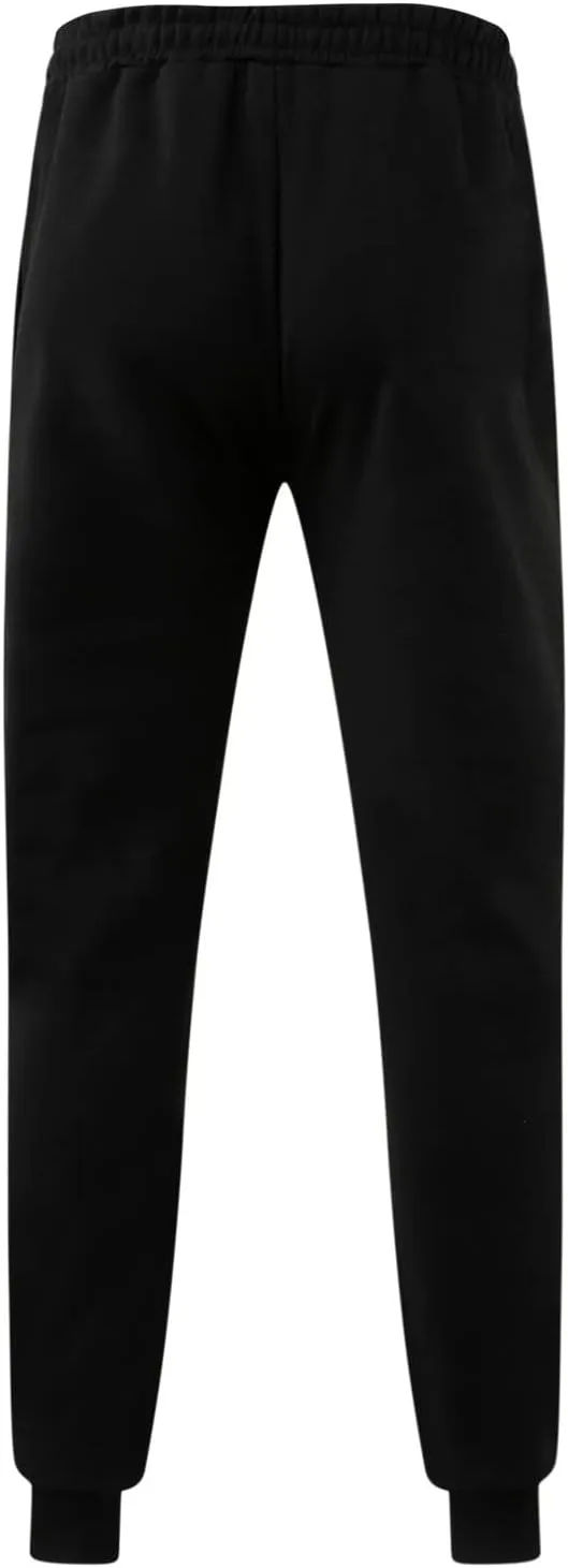 Men's Heavyweight Fleece Cargo Sweatpants Baggy Elastic Waist Drawstring Sweatpants with Pockets Joggers