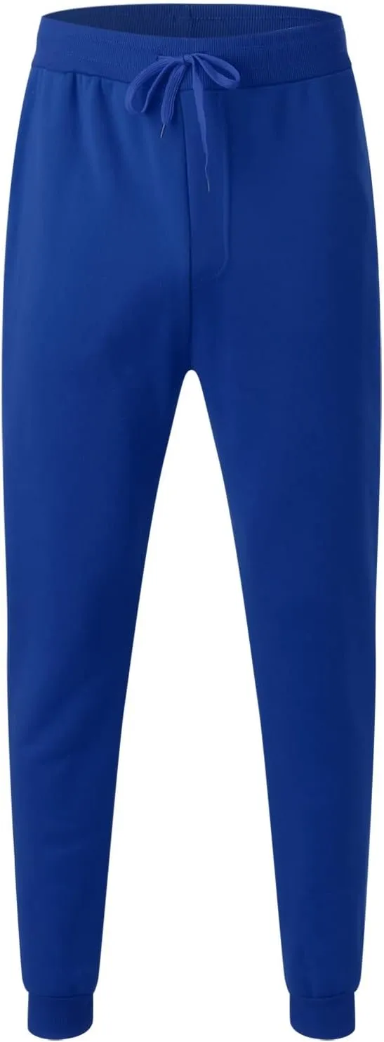 Men's Heavyweight Fleece Cargo Sweatpants Baggy Elastic Waist Drawstring Sweatpants with Pockets Joggers