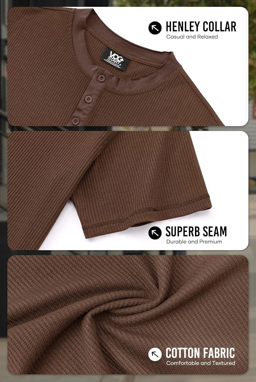 Men's Henley Shirts Short Sleeve Casual Waffle Button T-Shirts Basic Cotton Tops (S-XXL)