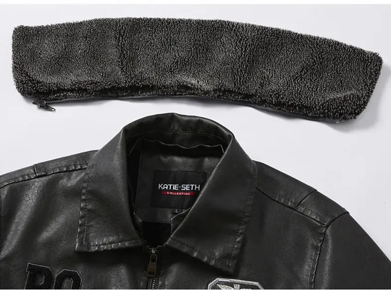 Men's High Quality Slim Leather Bomber Jacket