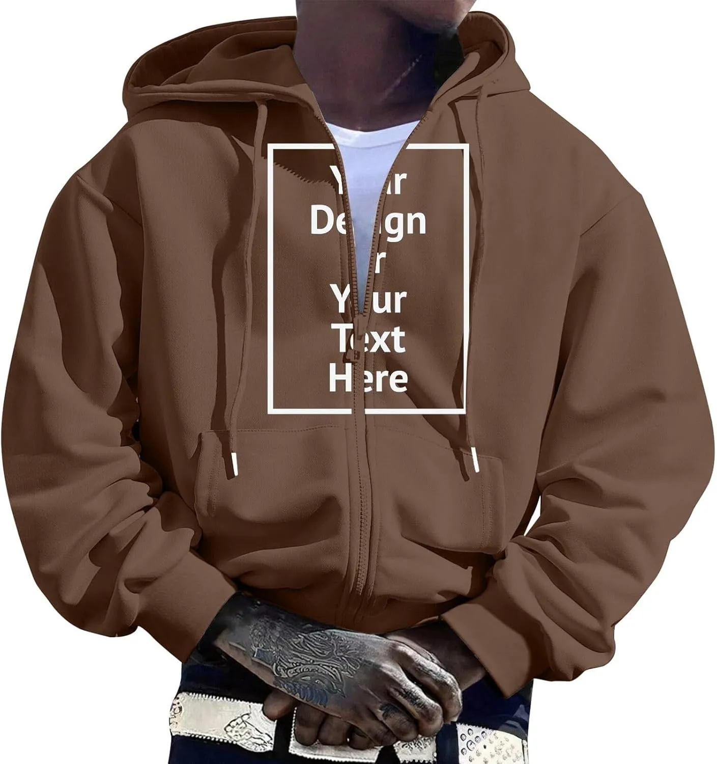 Men'S Hoodie Full Zip Up Sweatshirt With Pockets Oversized And Comfortable Outdoor Jackets For Men,Hooded Sweatshirts